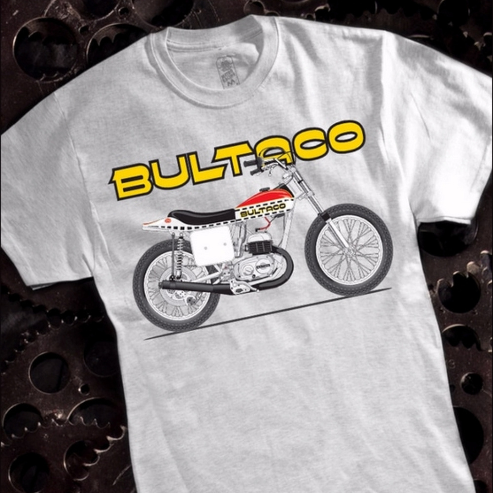 Bultaco Vintage Astro Flat Track Short Sleeve T-Shirt Metro Racing NEW Fast Ship